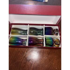 VTG Gold/Iridescent Cordials-In Original Box Made for Neiman Marcus